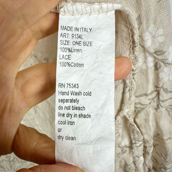 Elena Baldi Linen Duster Cardigan Coverup One Size Floral Boho Lagenlook Beach - Picture 7 of 7